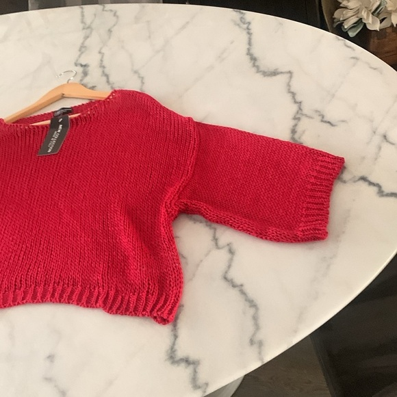 NWT Made In Italy 🇮🇹 Oversized Red Sweater One Size - Picture 8 of 10